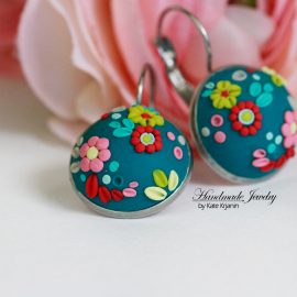 Handmade polymer clay earrings by artist Kate Krjanin